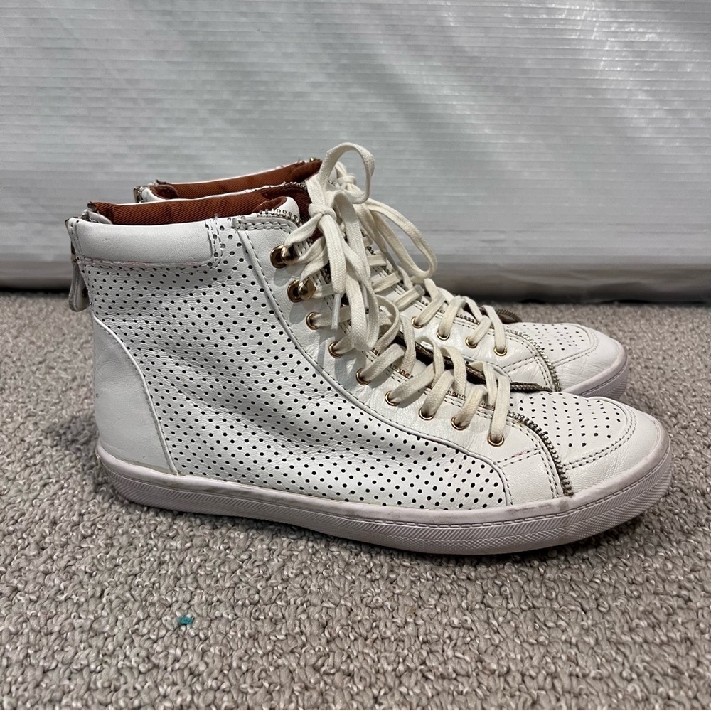 Rebecca Minkoff Zapatilla Alta Cuero Leather Sneakers Shoes Women’s Size 9 Zip ,